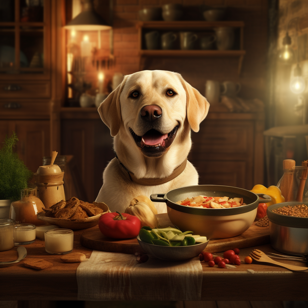 dog in front of a bowl of healthy food, Best Dog Wound Healing Food